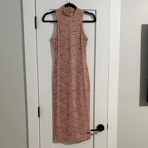 Dress The Population Pink Lace Midi Dress